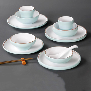 密胺火锅摆台餐具四件套小碗商用酒店茶楼餐厅专用碗碟杯勺套装