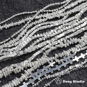 碎银不规则碎石银色火山石散珠串珠diy手工饰品手链项链配件材料