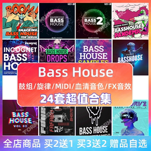 BASS HOUSE风格采样包Serum音色鼓组人声FX音效FL水果编曲素材