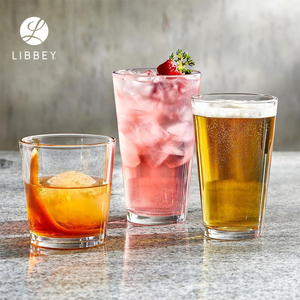 美国Libbey利比玻璃杯可乐杯果汁杯咖啡杯创意水杯威士忌鸡尾酒杯