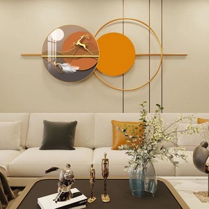 2024年新款客厅装饰画现代简约北欧沙发背景墙挂画轻奢圆形壁画