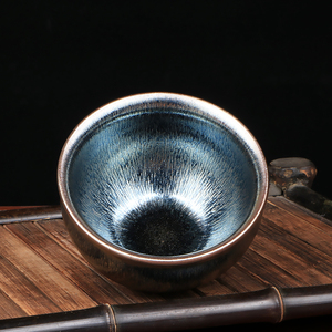 银毫建盏茶杯原矿铁胎陶瓷功夫茶具家用主人杯个人专用待客品茗杯