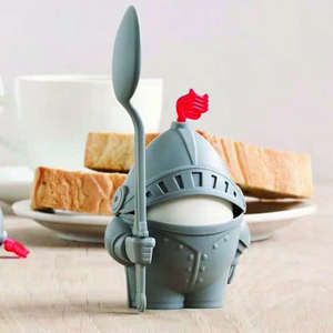 Fan home 早餐鸡蛋托战士鸡蛋杯带勺子创意骑士蛋托塑料儿童餐具