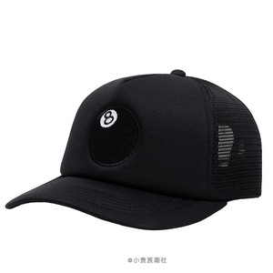 STUSSY 8 BALL TRUCKER CAP新品黑八八球网眼棒球帽鸭舌遮阳帽子