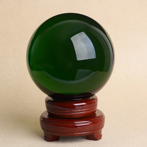 绿色水晶球摆件珍藏饰品绿幽灵摆件办公室摆件