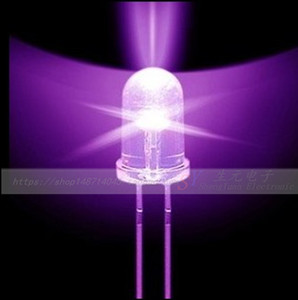 F5mm圆头紫光紫外线led灯珠发光二极管365nm/375nm/395nm/420nm