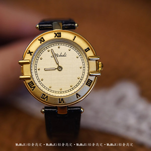 星座复古手表小众vintage罗马数字亮皮间金女士石英腕表礼物