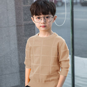巴拉巴柆韩系男童毛衣春装新款男孩子针织衫套头打底衫长袖上衣小