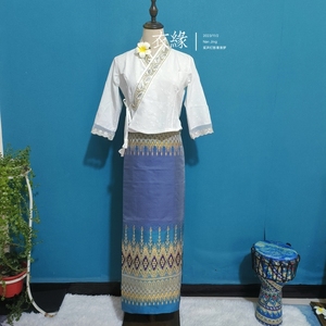 新款西双版纳傣族服装女上衣长裙工作服传统傣族裙生活套装日常装
