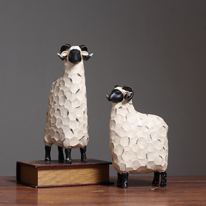 北欧创意绵羊摆件家居现代简约抽象酒柜婚房摆饰结婚礼物生日礼品
