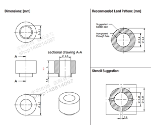 通孔 SMT贴片螺母 光孔 4.5-2 4  5 内径4.5mm PCB电路板支撑柱