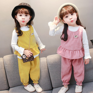 女童春秋装套装23新款韩版女宝宝1童装2-3岁小女孩衣服公主三件套