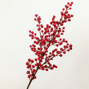 仿真单枝浆果发财果圣诞红果玻璃陶瓷花器装饰果子相思豆高枝包邮