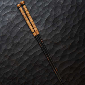 清海炉 日本老火箸 铜制中空火筷子防烫夹炭煎茶烹茶围炉煮茶道具