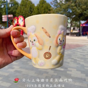 上海迪士尼饼饼可琦安曲奇狗卡通可爱陶瓷马克杯水杯牛奶杯送礼物