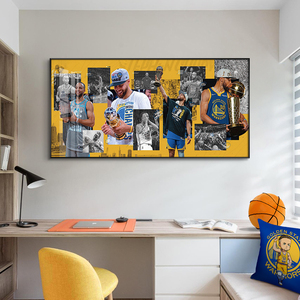 库里赛季荣誉装饰画生日礼物NBA篮球球星海报彩票店壁画挂画墙画
