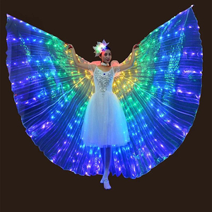 led发光翅膀演出服肚皮舞披风斗篷荧光蝴蝶舞成人女 芭蕾舞表演服