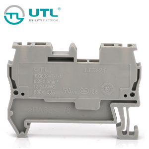 UTL尤提乐JUT3-2.5导轨弹簧弹片直插式接线端子排可代替ZDU/ST2.5