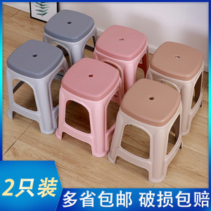 塑料凳子家独凳可叠放简约客厅加厚方凳胶凳高凳子板凳餐桌椅子