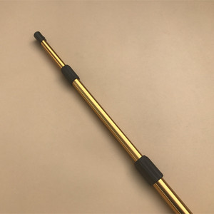 金色圆形铝合金伸缩抄网杆 2米3米铆钉加固鱼叉竿子8mm外锁超兜干