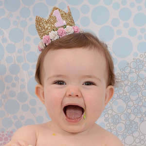 欧美婴儿头饰宝宝头花皇冠发带新生儿可爱拍照发饰生日1周岁派对