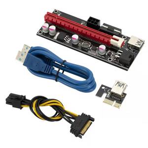 USB3.0扩展卡配件PCIE显卡专用PCI-E转接卡1X转16X连接延长线6pin