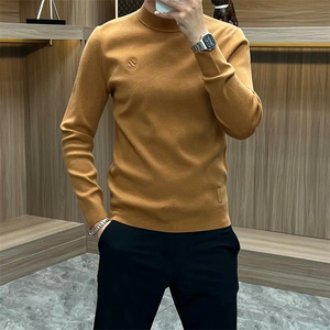圆领羊毛衫男士秋冬季韩版商务高级感羊绒衫纯色修身百搭时尚毛衣