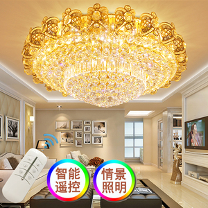 奢华大气客厅主灯1.5米圆形水晶吸顶灯简约餐厅卧室灯具新款欧式