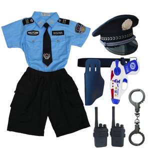 童装儿童警察服小交警黑猫警长套装男童cos小军人军官衣服夏季短