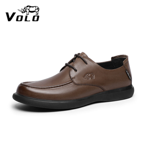 VOLO/犀牛男鞋真皮正品系带牛皮套脚爸爸正装皮鞋舒适商务休闲鞋