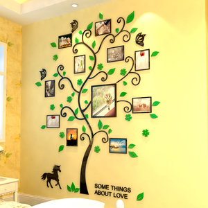 3d立体相框树墙贴画客厅卧室房间壁画贴纸装饰品墙面照片墙照片树