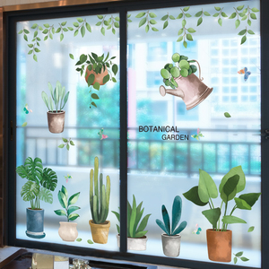 盆栽玻璃窗户贴纸窗贴门贴画双面阳台透明装饰品橱窗客厅卧室浴室