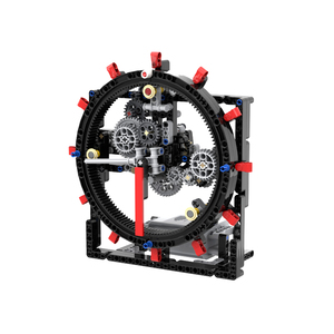 兼容乐高积木齿轮工程机械组模型拼装发条钟摆翻板电动机械钟