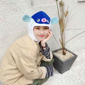 韩国少女心童趣卡通河豚鱼帽子头套ins搞怪卖萌自拍道具拍摄头套