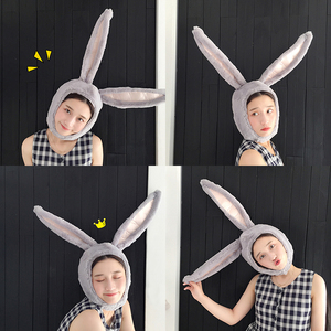 韩国少女心网红可爱小兔子帽子甜美卖萌ins卡通兔耳朵头套帽自拍