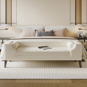 美式卧室床尾凳现代简约布艺床头凳床前沙发床榻更衣间长条沙发凳