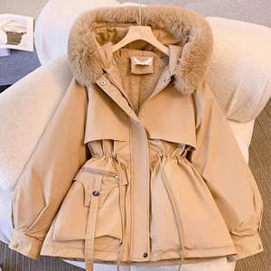 派克服女冬季加绒加厚棉袄2023新款设计感小众韩版羽绒棉衣外套