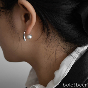 bolo复古法式水滴珍珠一款两戴耳圈小众设计气质轻奢耳环女耳饰潮