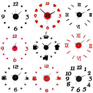 包邮现代简约创意DIY数字挂钟 客厅装饰艺术钟表 静音亚克力壁钟