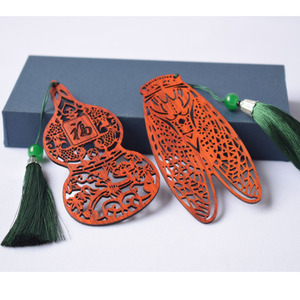 木质书签镂空雕刻创意小礼物中国风异形蝉葫芦书签创意古风工艺品