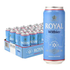 【特价】丹麦原装进口 ROYAL皇家小麦白啤酒500ml*24听整箱铝罐装