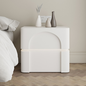 奶油风烤漆床头柜简约现代儿童卧室小型白色全实木收纳储物床边柜