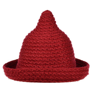 帽子女士秋冬季保暖毛线帽甜美可爱尖尖顶巫师帽手工…