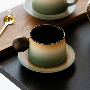陶瓷咖啡杯子高档精致女高颜值轻奢高级感茶杯下午茶挂耳杯碟套装