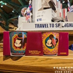 上海迪士尼国内代购 复古米奇米妮卡通情侣对杯 陶瓷杯水杯 礼品