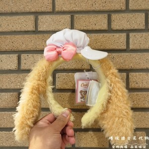 上海迪士尼国内代购 可琦安曲奇狗卡通毛绒发箍 可爱头饰头箍礼物