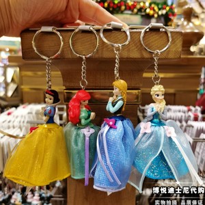 上海迪士尼国内代购冰雪奇缘爱莎安娜公主卡通人偶钥匙扣挂件礼物