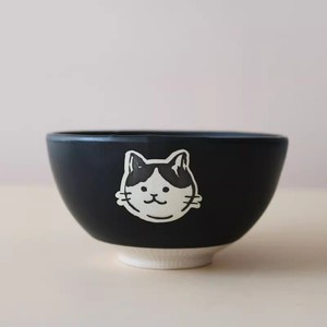 出口日本哑光陶瓷釉下猫咪沙点釉质感猫头饭碗/小茶杯子长方盘碟