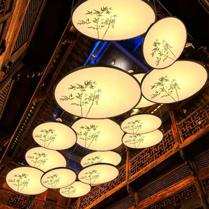 新中式酒店餐厅中国风大堂宴会厅禅意吊灯过道餐饮创意复古灯具
