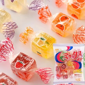 日本进口寒天金城什锦水果软糖果汁果冻方糖喜糖结婚儿童零食